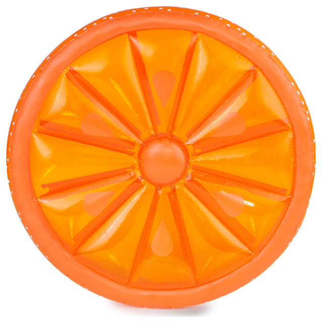 61.5" Inflatable Orange Fruit Slice Swimming Pool Lounger Raft