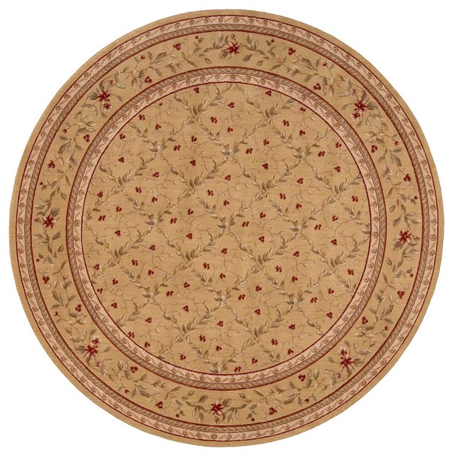Traditional Beige Round Rug 7 5 Ashton House As08 By Nourison Rugs
