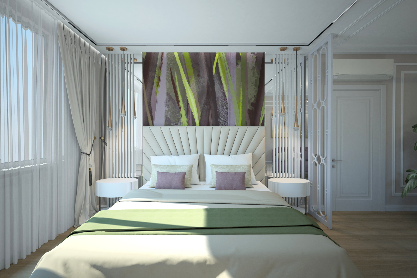 Спальня. Квартира в многоэтажном доме 160м2. 2 Варианта.