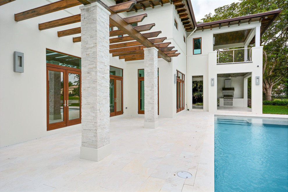Large contemporary pool in Miami.