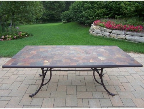 Oakland Living Stone Art 84 x 42 in. Patio Dining Table