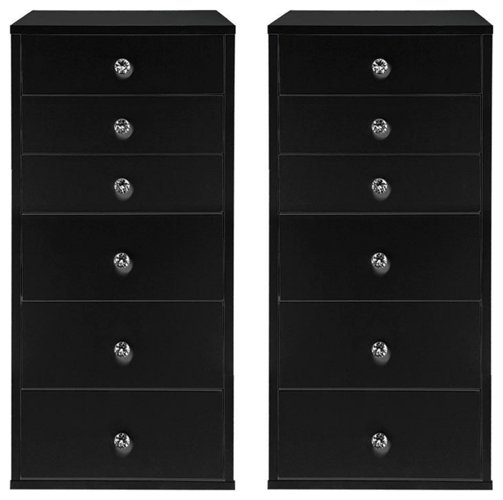 SlayStation 6Drawer Makeup Vanity Storage Unit Transitional