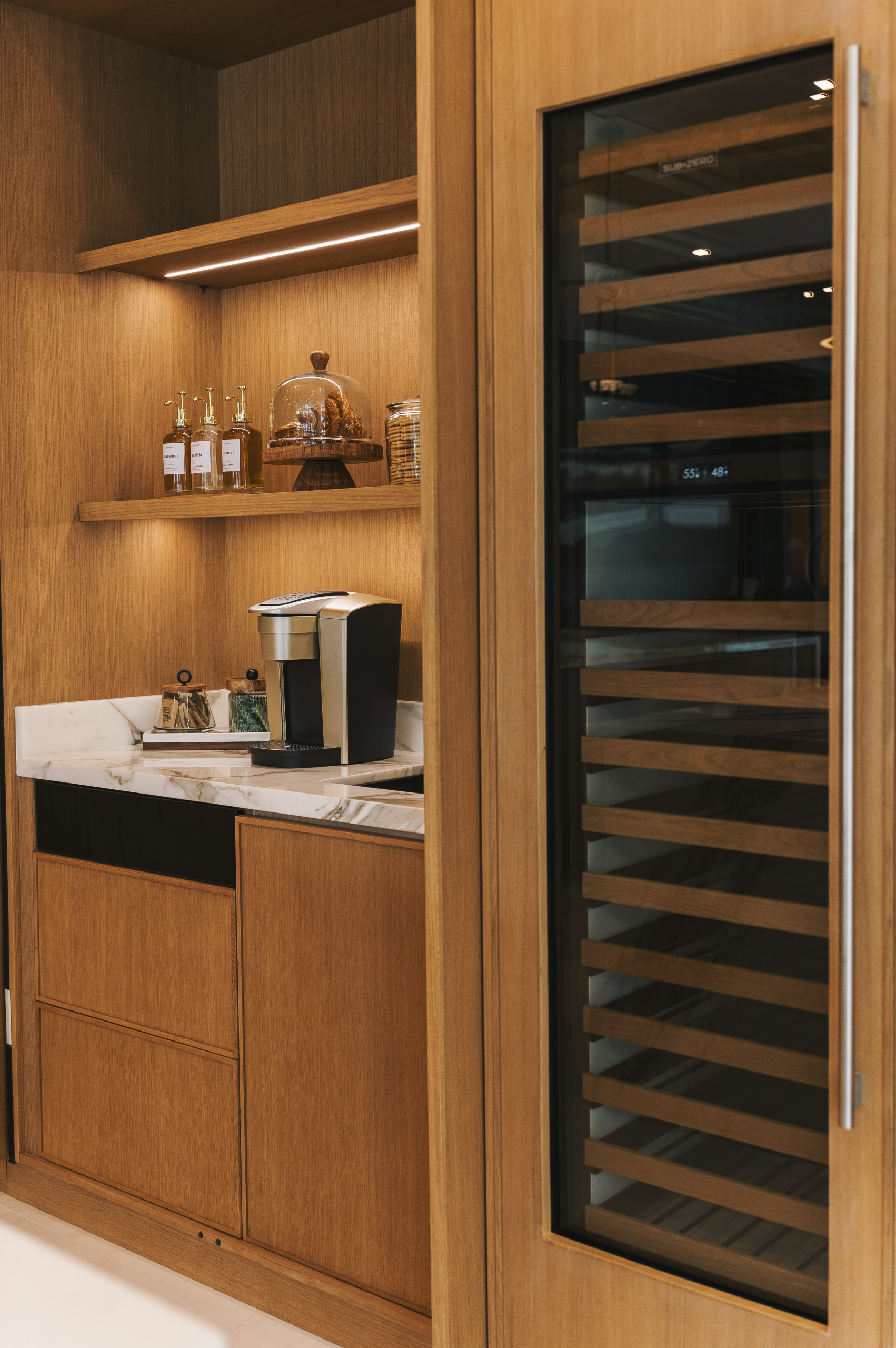 Luxury in Every Detail: Kitchen Coffee Bar and Wine Fridge