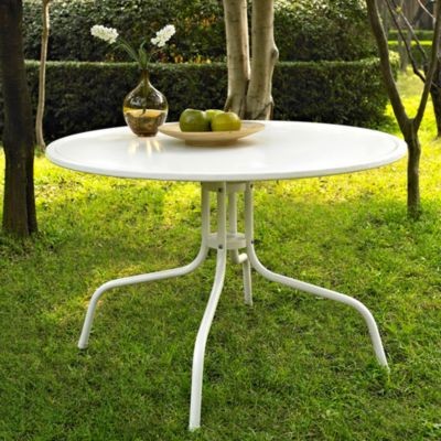 Griffith Metal 40-Inch Side Table in White