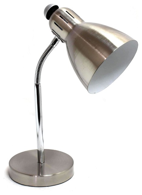 Semi Flexible Desk Lamp Brushed Nickel Contemporary Desk