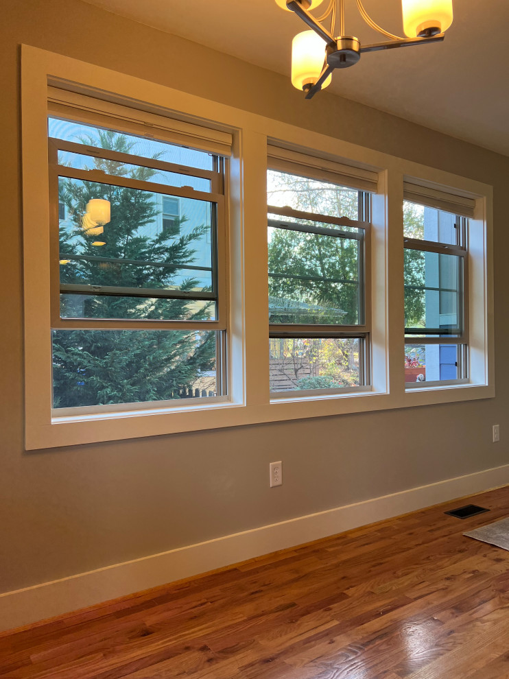 Triple window installation and finish in West Asheville