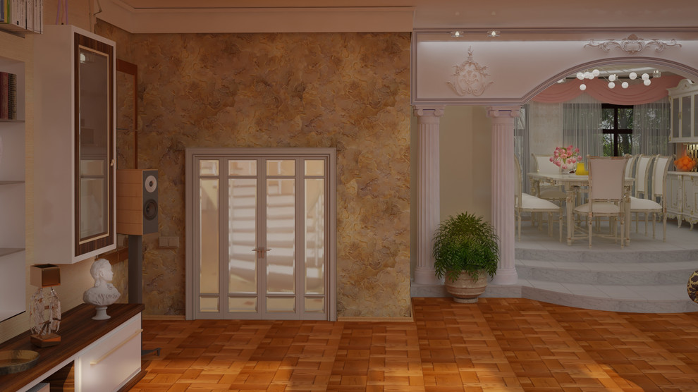 Гостиная и кухня для семьи музыкантов