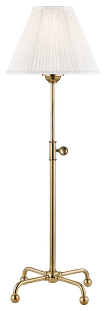 Hudson Valley Classic No.1 1-Light Table Lamp MDSL107-AGB, Aged Brass