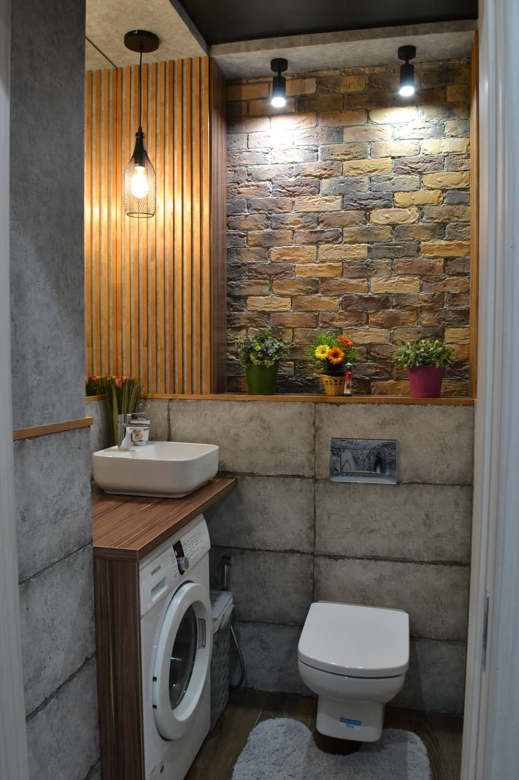 Санузел в стиле ЛОФТ