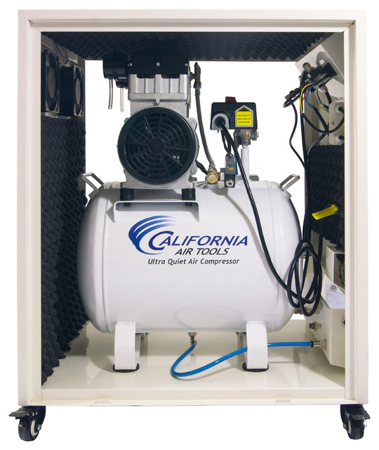2 0 Hp 10 Gal Steel Tank Air Compressor In Sound Proof Cabinet Steel Tank Air Compressor In Sound Proof Cabinet Contemporary Outdoor Equipment By California Tools