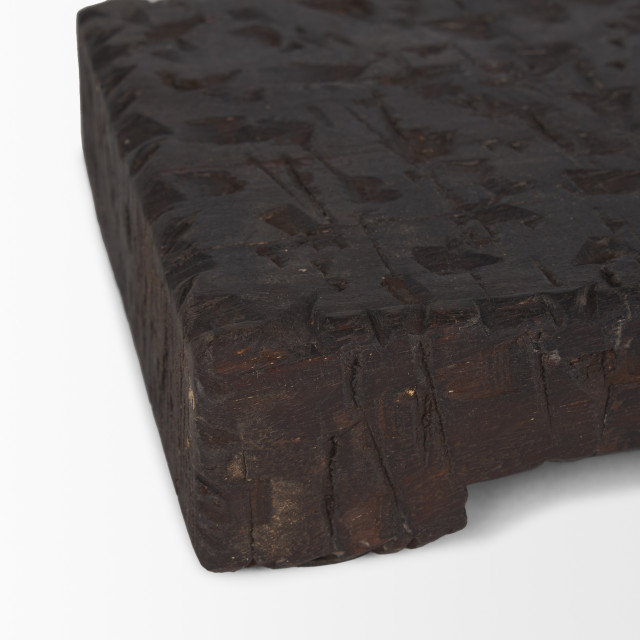 Shira Reclaimed Dark Brown Wooden Riser, Set of 2 - Rustic - Side ...