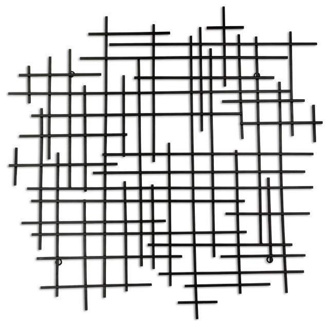 Iquara Small Black Abstract Metal Wall Art Industrial Metal Wall Art by Cheungs Houzz