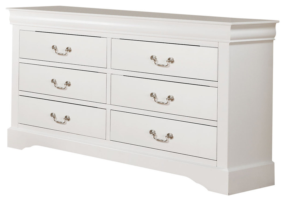 Acme Louis Philippe III Dresser, White - Transitional - Dressers - by GwG Outlet