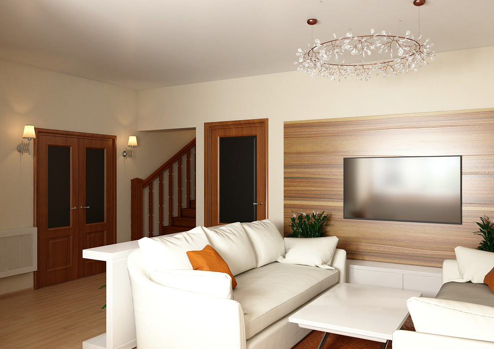 Гостиная с кухней для молодой семьи