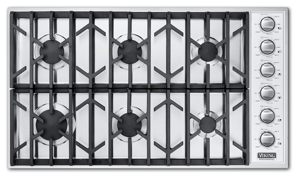 Viking Professional 36" Gas Cooktop, Stainless Steel Natural Gas | VGSU1646BSS