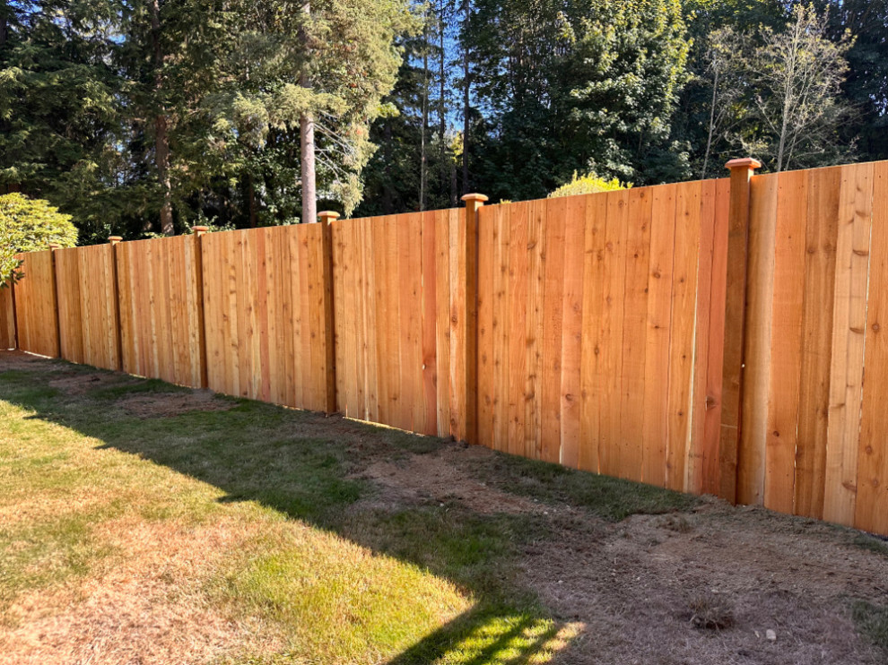 Immagine di un giardino con recinzione in legno