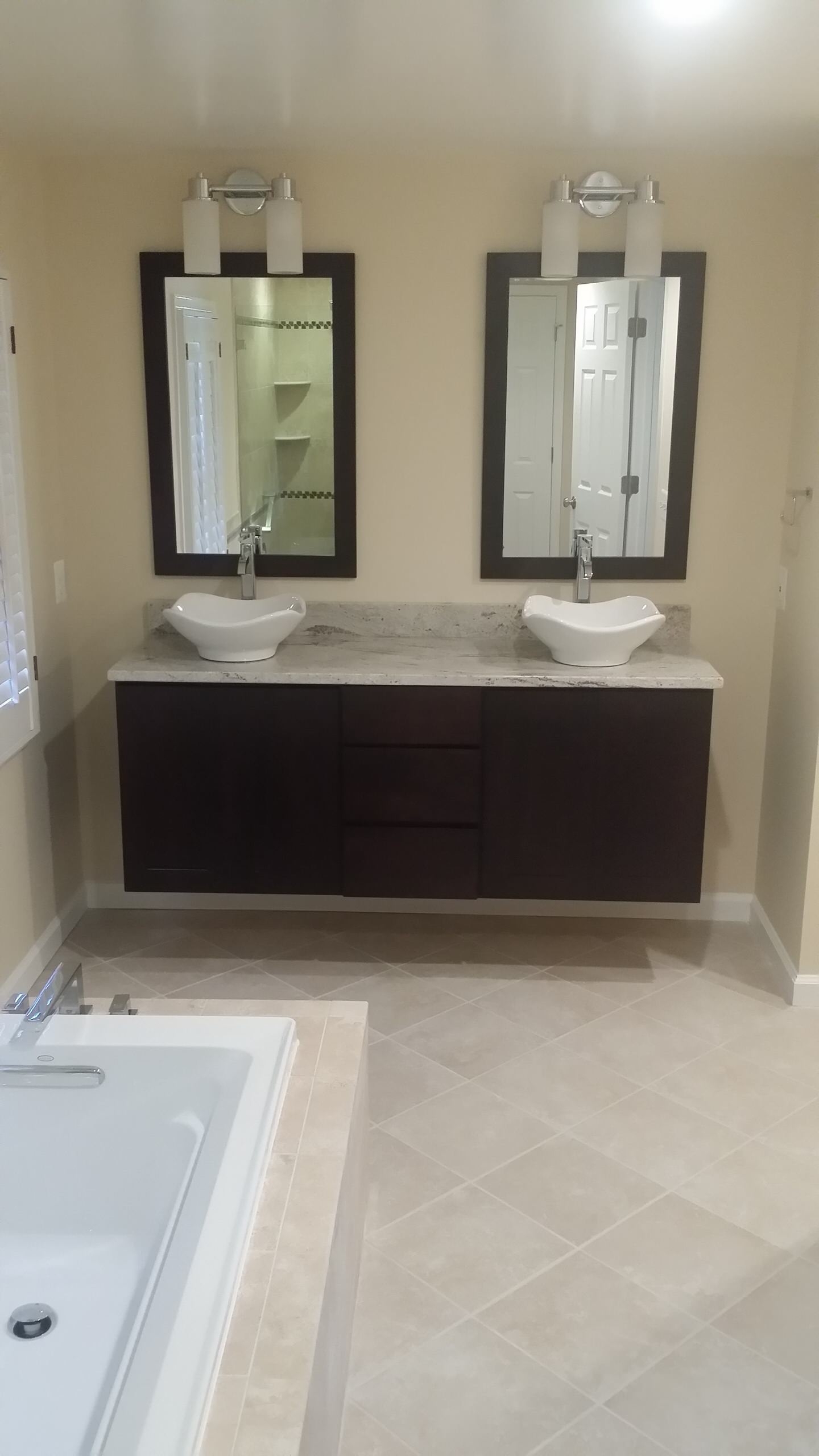 Bath With Floating Cabinet