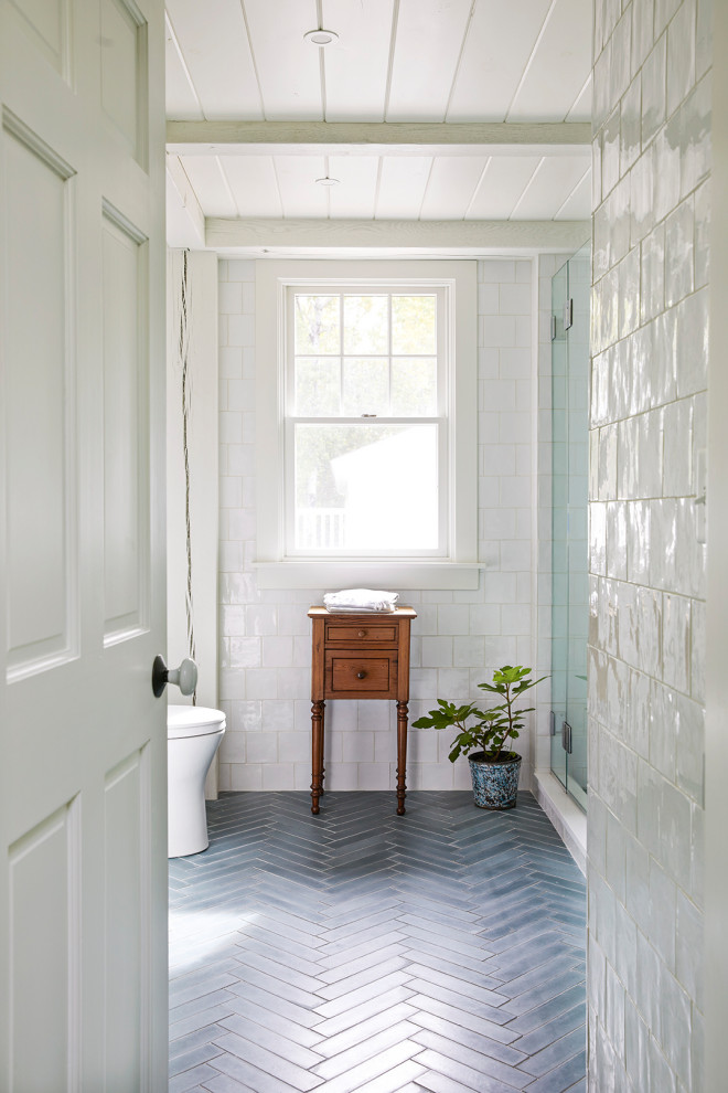 This is an example of a beach style bathroom in Portland Maine.