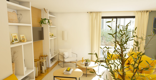 Marignane contemporary-vardagsrum
