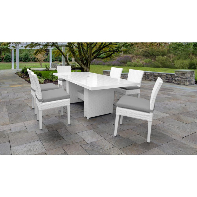 60 In. Outdoo Patio Dining Table Fo 6, Ectangula Aluminum Patio Furniture Table With Umbrella Hole Metal Patio Table Zt 168051a 6r%2f335249408
