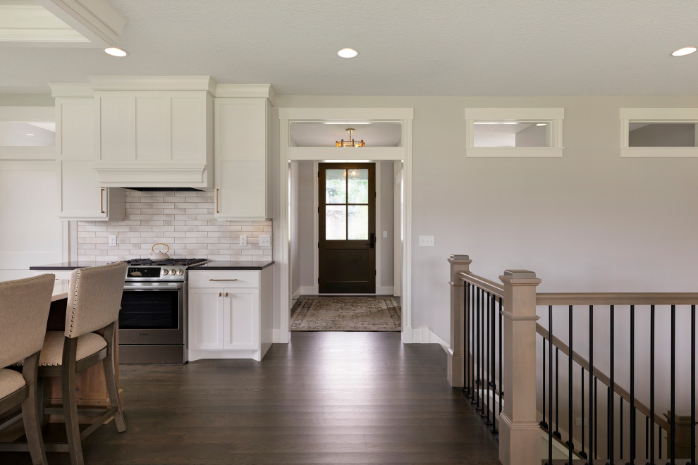 Example of a transitional entryway design in Minneapolis