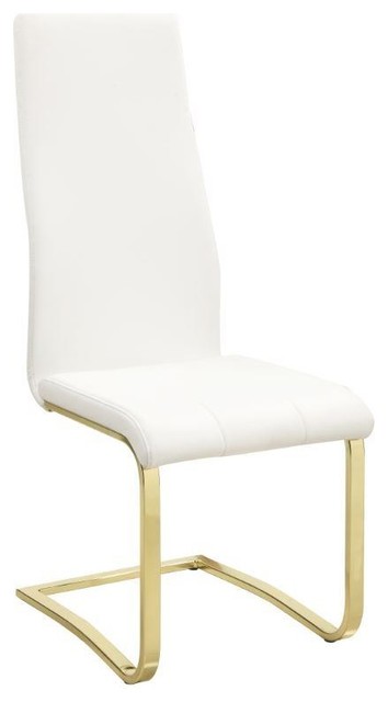 white chair with gold legs