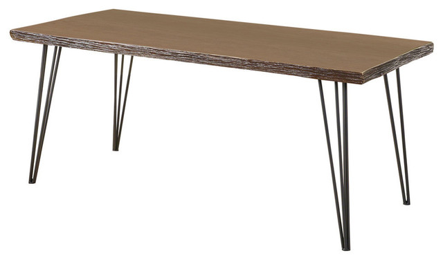Gdf Studio Aneissa Faux Live Edge Rectangular Dining Table