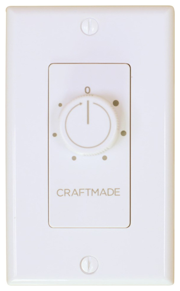 Craftmade 6 Speed Wall Control, White Transitional Timers And