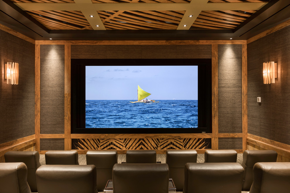 Contemporary home theatre in Hawaii.