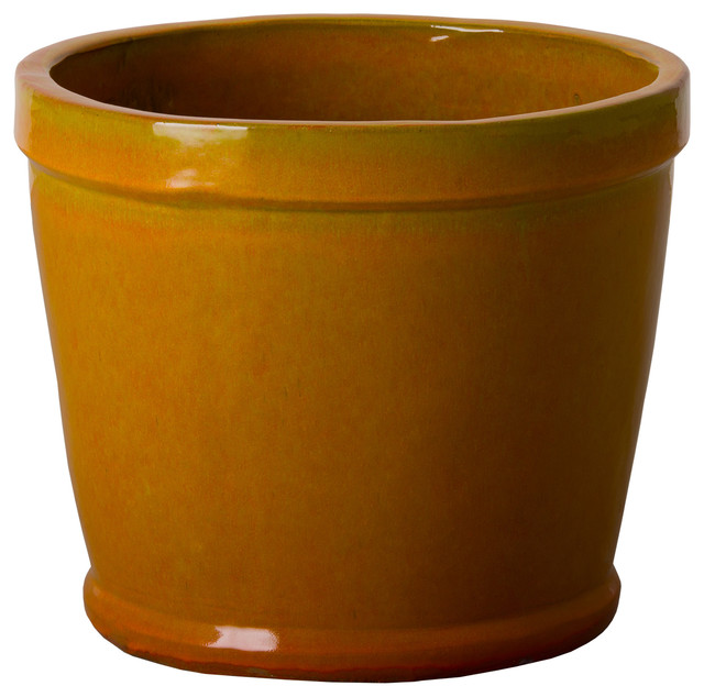 Buckley Pail Planter, Burnt Orange Traditional Outdoor Pots And
