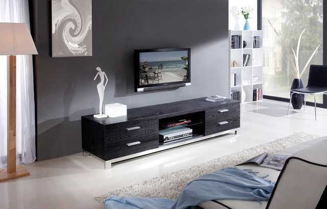 B Modern Promoter Black Ash Veneer TV Stand 1360.00 Modern