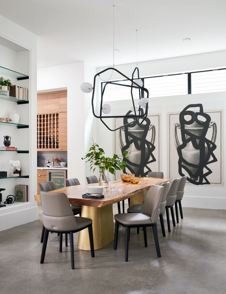 Inspiration for a contemporary dining room in Houston.
