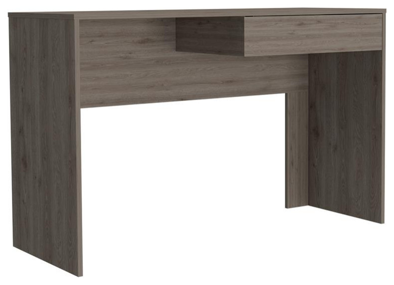 TUHOME Acre Computer Desk One Drawer Engineered Wood Desks in Gray