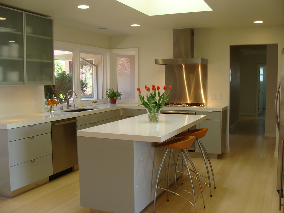 Photo of a modern kitchen in San Francisco with stainless steel appliances.