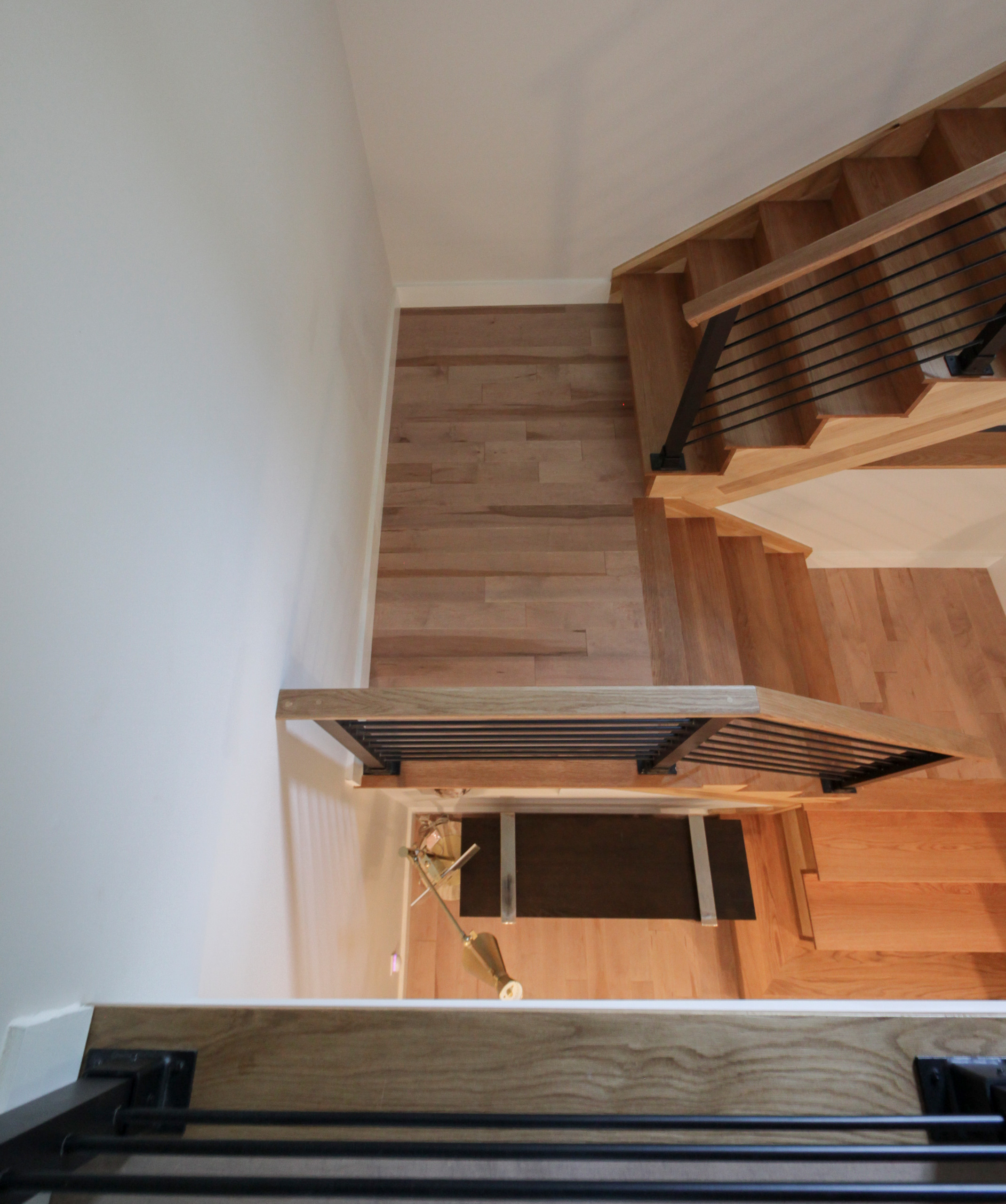71_Modern/Neutral Hickory Stairs with Horizontal Balustrade, Bethesda MD 208177