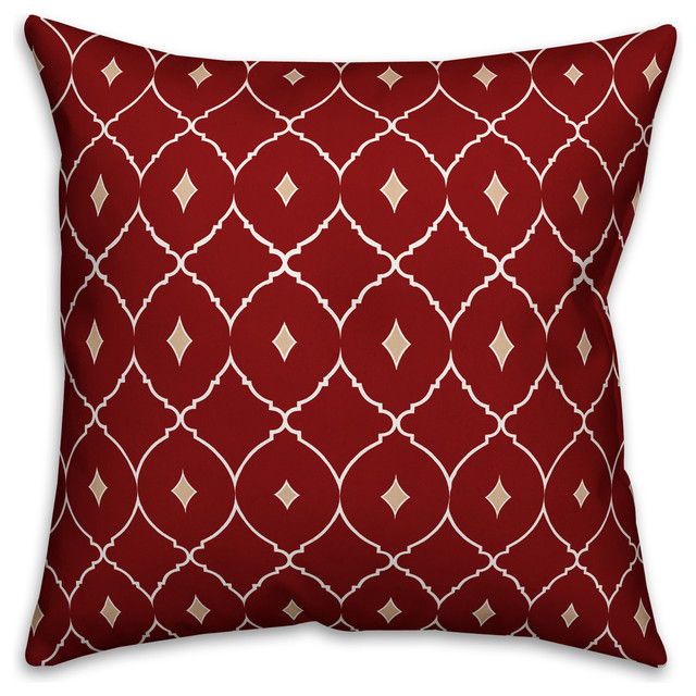 Red Diamond Pattern Pillow, 16x1.5x16 Contemporary Decorative Pillows by Designs Direct