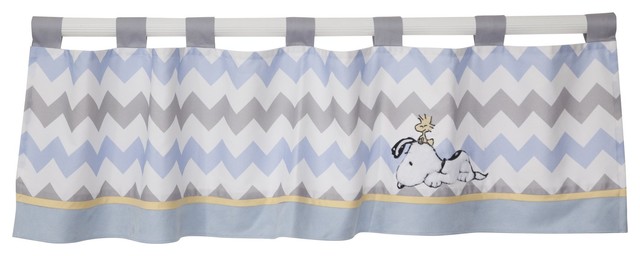 My Little Snoopy Window Valance By Lambs Ivy Blue Gray And