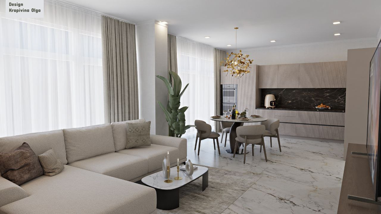 Кухня-гостиная. ЖК "HIGH LIFE"