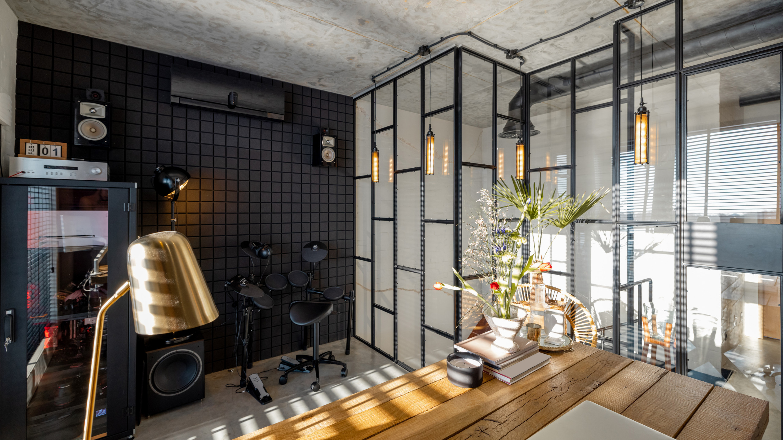 Industrial Chic Home Office with Raw Materials in Epsom