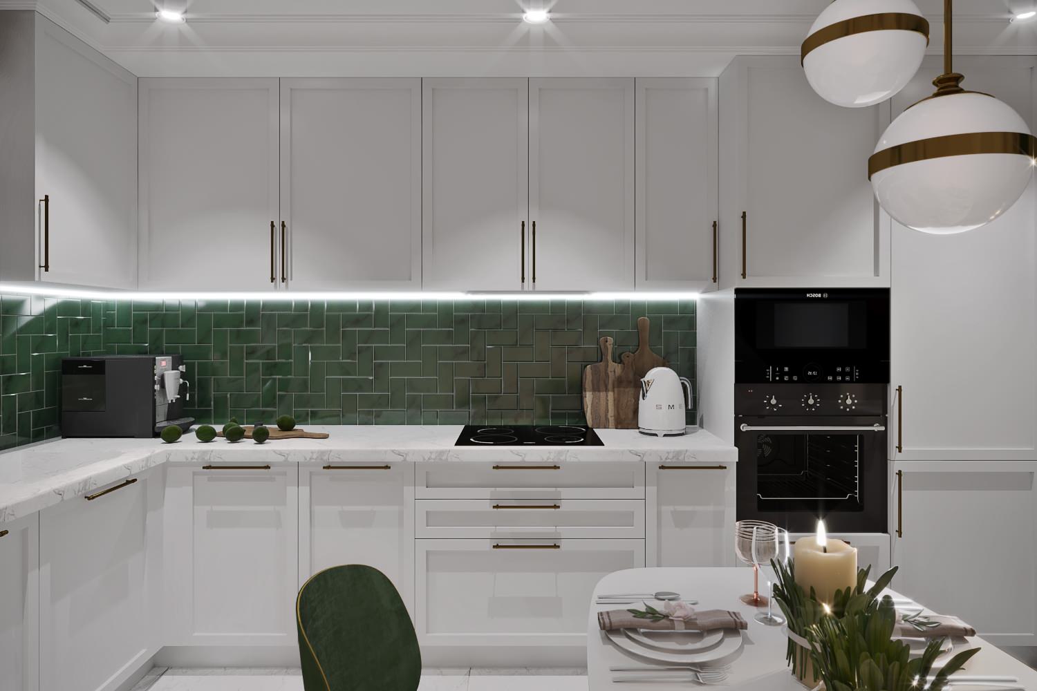 Кухня "Золото и изумруд"