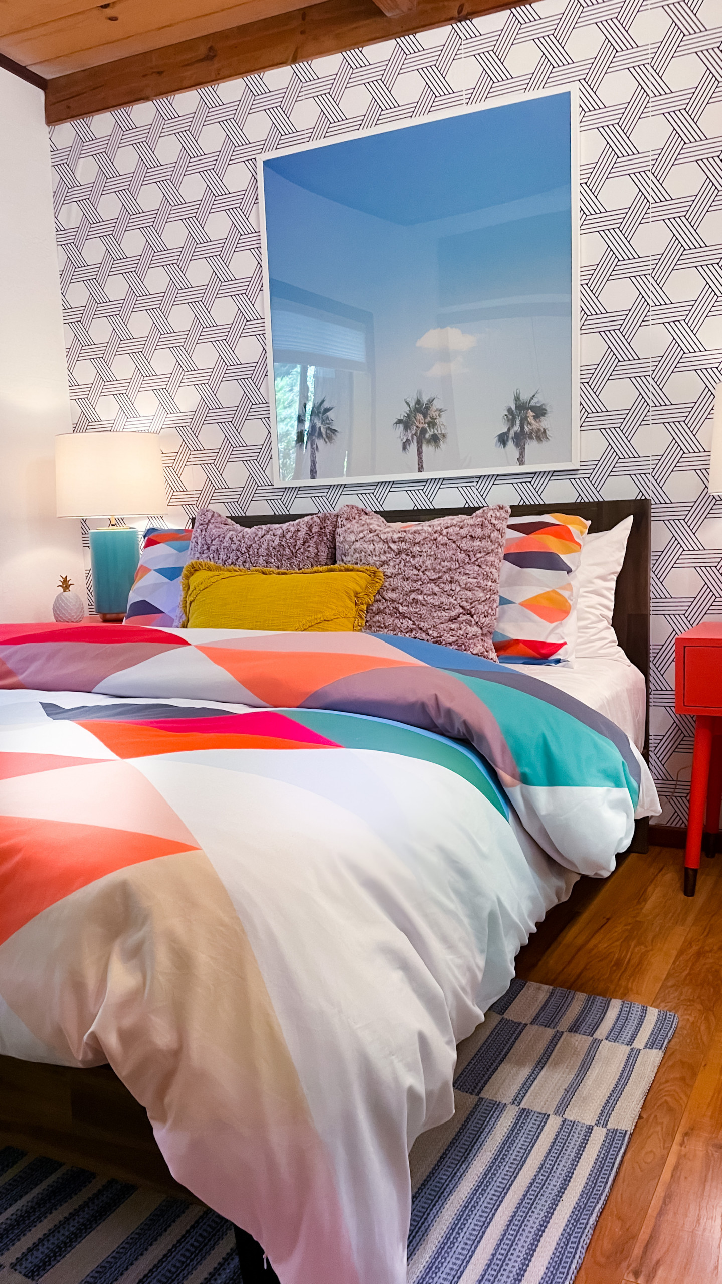 Air BnB Geometric Paradise Guest Bedroom