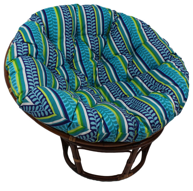 52" Patterned Outdoor Papasan Cushion, Fits 50" Papasan Frame, Pike