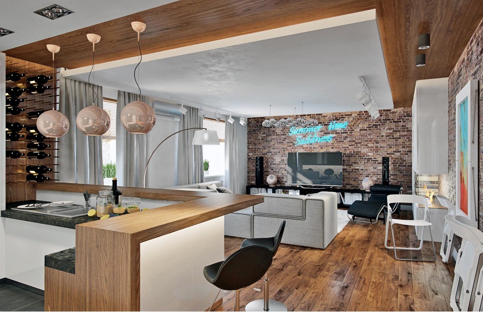 Мужской интерьер в стиле лофт.