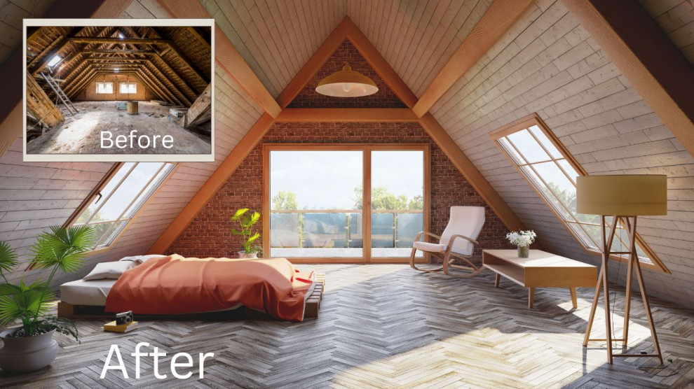 A Cheap Attic Remodel Before and After Transformation