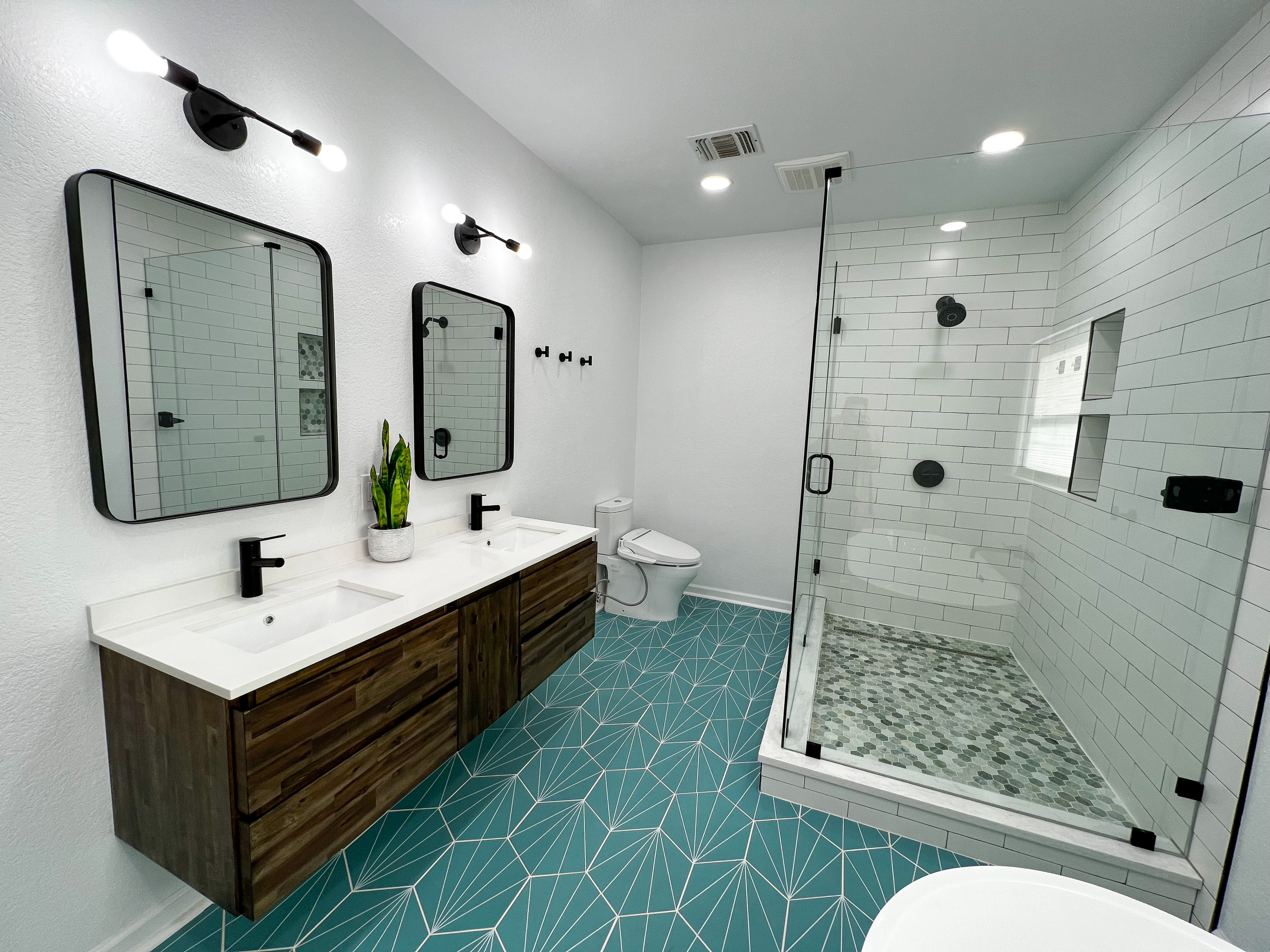 75 photos et idées déco de salles de bain avec un sol turquoise - Janvier  2024 | Houzz FR