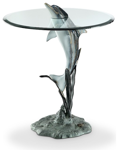 Surfacing Dolphin End Table Beach Style Side Tables And Surfacing Dolphin End Table Beach
