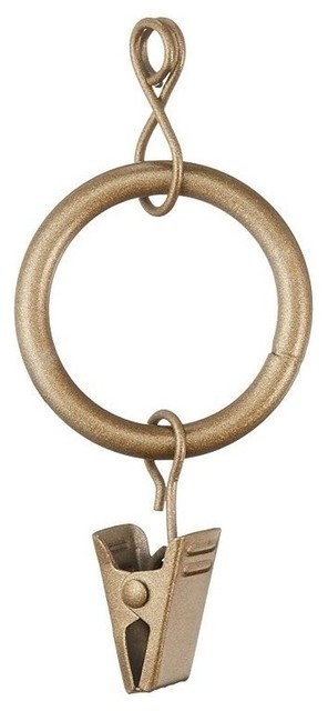 1 Metal Curtain Rings With Clips And Eyelets Transitional
