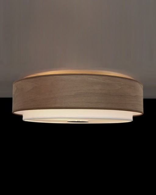 Contemporary Flush Mount Ceiling Lights Thousands Pictures Of Home Drum Shape Textured Linen Wood Veneer Flush Mount Modern Other By Parrotuncle