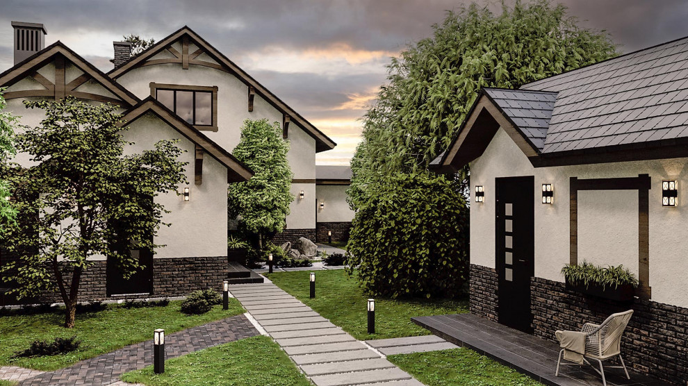 Дизайн- проект  фасада и благоустройства  жилого дома