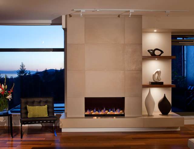 Concrete Fireplace Tiles Contemporary Calgary By Solus Decor